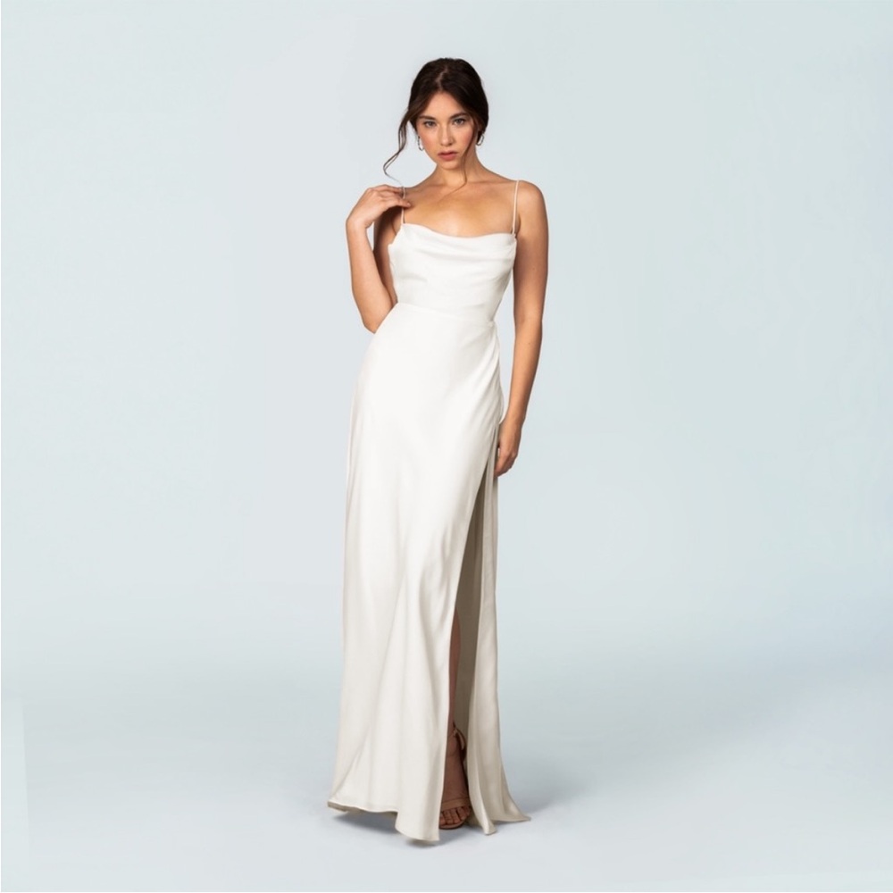 Fame and Partners White Drape Dress